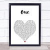 Ed Sheeran One White Heart Song Lyric Print