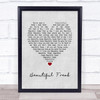 Eels Beautiful Freak Grey Heart Song Lyric Print