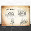 Michael Buble You And I Man Lady Couple Song Lyric Music Wall Art Print