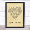 Ella Fitzgerald Night And Day Vintage Heart Song Lyric Print