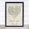 Elvis Presley And I Love You So Script Heart Song Lyric Print