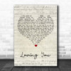 Elvis Presley Loving You Script Heart Song Lyric Print