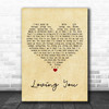 Elvis Presley Loving You Vintage Heart Song Lyric Print