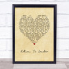 Elvis Presley Return To Sender Vintage Heart Song Lyric Print