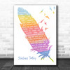 Elvis Presley Starting Today Watercolour Feather & Birds Song Lyric Print