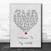 Elvis Presley Welcome To My World Grey Heart Song Lyric Print