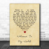 Elvis Presley Welcome To My World Vintage Heart Song Lyric Print