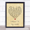 Elvis Presley Welcome To My World Vintage Heart Song Lyric Print