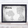 Embrace Gravity Man Lady Couple Grey Song Lyric Print