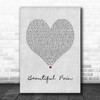 Eminem Beautiful Pain Grey Heart Song Lyric Print