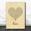 Eminem Kim Vintage Heart Song Lyric Print