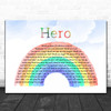 Enrique Iglesias Hero Watercolour Rainbow & Clouds Song Lyric Print