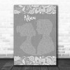 Enter Shikari Adieu Grey Burlap & Lace Song Lyric Print