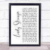 Eric Clapton Lonely Stranger White Script Song Lyric Print