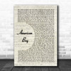 Estelle (feat. Kanye West) American Boy Vintage Script Song Lyric Print