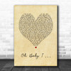 Eternal Oh Baby I Vintage Heart Song Lyric Print