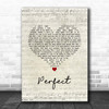 Fairground Attraction Perfect Script Heart Song Lyric Print