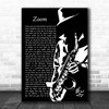 Fat Larry's Band Zoom Black & White Saxophone Player Song Lyric Print