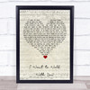 Fats Domino I Want to Walk With You Script Heart Song Lyric Print