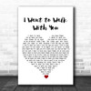 Fats Domino I Want to Walk With You White Heart Song Lyric Print