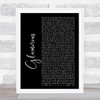 Fergie Glamorous Black Script Song Lyric Print