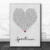 Florence + The Machine Spectrum Grey Heart Song Lyric Print