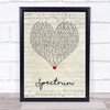 Florence + The Machine Spectrum Script Heart Song Lyric Print