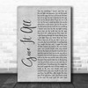 FOALS Give It All Grey Rustic Script Song Lyric Print