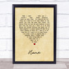 Foo Fighters Home Vintage Heart Song Lyric Print