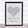 Foreigner Feels Like The First Time Grey Heart Song Lyric Print