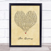 Foy Vance She Burns Vintage Heart Song Lyric Print