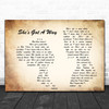 Billy Joel She's Got A Way Man Lady Couple Song Lyric Music Wall Art Print