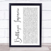 Frank Turner Balthazar, Impresario White Script Song Lyric Print