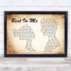 Blue Best In Me Man Lady Couple Song Lyric Music Wall Art Print