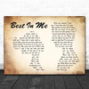 Blue Best In Me Man Lady Couple Song Lyric Music Wall Art Print