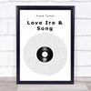 Frank Turner Love Ire & Song Vinyl Record Song Lyric Print