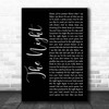 Frankie Valli & The Four Seasons The Night Black Script Song Lyric Print