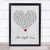 Free All Right Now Grey Heart Song Lyric Print