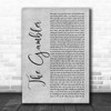 Fun. The Gambler Grey Rustic Script Song Lyric Print