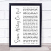 Future Islands Seasons (Waiting On You) White Script Song Lyric Print