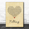 Gabrielle Falling Vintage Heart Song Lyric Print