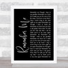 Gail Garcia Bernal Remember Me Black Script Song Lyric Print