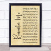 Gail Garcia Bernal Remember Me Rustic Script Song Lyric Print