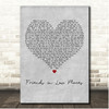 Garth Brooks Friends in Low Places Grey Heart Song Lyric Print