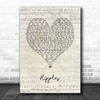 Genesis Ripples Script Heart Song Lyric Print