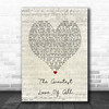 George Benson The Greatest Love Of All Script Heart Song Lyric Print