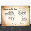 Celine Dion Beauty And The Beast Man Lady Couple Song Lyric Music Wall Art Print
