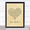 George Michael You And I Vintage Heart Song Lyric Print