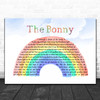 Gerry Cinnamon The Bonny Watercolour Rainbow & Clouds Song Lyric Print