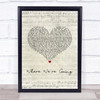 Gerry Cinnamon Where We're Going Script Heart Song Lyric Print